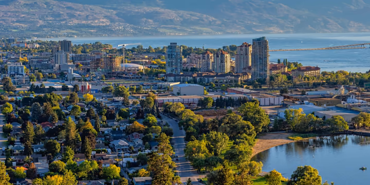 Sunset over Okanagan Lake in Kelowna